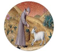 Monk, Chèvre, Style médiéval,Puzzles pour Adultes 1000pcs (67.5x67.5cm),Jeux De Défi
