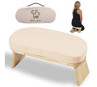 MONK & LLAMA Banc de méditation - Banc de prière Pliable et Robuste en Bambou - Repose-Genoux combiné avec Coussin de méditation et Tapis de méditation Zabuton - Tabouret de Yoga Parfait pour Une