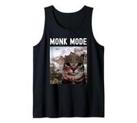 Monk Mode Funny Discipline Focus Motivational Cat Meme Débardeur