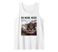 Monk Mode Funny Discipline Focus Motivational Cat Meme Débardeur