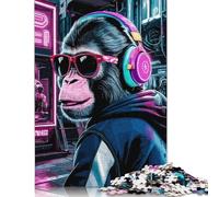 Monkey Animals Neon Puzzle 1000 Pièces Educa Jouet en Bois Divertissement Créatif De l'art De La Décoration Jeu Éducatif Challenge Toy Adultes & Enfants des 14 Ans 1000pcs (38x26cm)