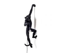 SELETTI lampe murale applique MONKEY LAMP à LED BLACK EDITION (Noir, accroch gauche - Résine)