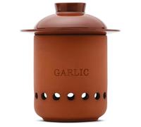 Monkey Business Boîte à ail en terre cuite avec compartiments ventilés séparés pour bulbes entiers et gousses en vrac - Porte-ail qui garde l'ail frais et organisé la cuisine