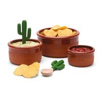 Monkey Business Bowlero : Kit de Bols en Terre Cuite pour Trempettes Mexicaines, Guacamole, Salsa et BBQ - 3 Bols à Soupe + 2 Cuillères