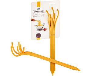 Monkey Business Cuillère à spaghetti / fourchette à pâtes en plastique blanc brillant Passe au lave-vaisselle 1 pièce Accessoires de cuisine originaux