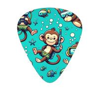 Monkey-Diving-Enjoy-Holiday Lot de 12 médiators avec 3 épaisseurs et boîte de rangement, médiators en ABS pour guitare basse électrique
