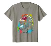Monkey DJ avec écouteurs et Lunettes de Soleil Gorilla Musik T-Shirt, Enfant, Ardoise, 3 Ans