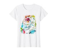 Monkey DJ avec écouteurs et Lunettes de Soleil Gorilla Musik T-Shirt, Femme, Blanc, XS