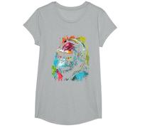 Monkey DJ avec écouteurs et Lunettes de Soleil Gorilla Musik T-Shirt, Fille, Gris Chiné, M