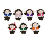 Monkey Finger Puppets - Brown, 7 pièces Plush Figures Toys, Funny Finger Puppet Set, Soft Stuffed Animals, Story Time Learning Aid, 3 pouces Tall | School, Role Playing, Party, Preschool, Kindergarten