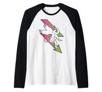 Monkey Flying, Batteur avec Lightning Rock Band Fun Design Manche Raglan