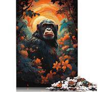 Monkey in Colorful Jungle Puzzle 1000 Pièces Educa Jouet en Bois Jeu D'Intelligence Décoration Intérieure Jeu Éducatif Challenge Toy Adultes Et Enfants À Partir De 14 Ans 500pcs (52x38cm)