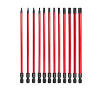 Monkey King Bar Lot de 12 embouts Torx de 150 mm de long, tige hexagonale de 6,35 mm en acier S2 (T7 T8 T9 T10 T15 T20 T25 T27 T30 T35 T40)