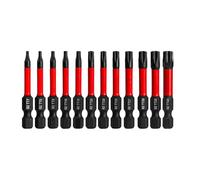 Monkey King Bar Torx Bits 12pcs,2 "(50MM) jeu de sécurité (T7 - T40) jeu de Bits Torx anti-altération, Bit d’étoile en acier S2