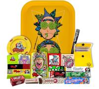 Monkey King Coffret Cadeau pour Fumeurs Plateau à Rouler Officiel Rick and Morty, Accessoires Cendriers, Feuilles à Rouler King Size, Filtres, Rouleaux, Autocollants et Cartons