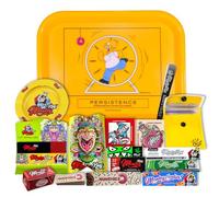 Monkey King Coffret Cadeau pour Fumeurs Plateau à Rouler Officiel The Simpson, Accessoires Cendriers, Feuilles à Rouler King Size, Filtres, Rouleaux, Autocollants et Cartons