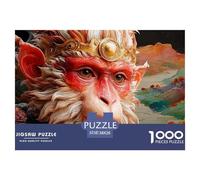 Monkey King Monkey Fce with Golden Hair 1000 Pièces Carton Premium Coffret De Puzzles Fantasy Sun Wukong Stimulant Et Éducatif Jeu Créatif Puzzles pour Adultes Et Enfants 38x26cm/1000pcs