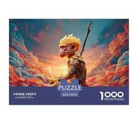 Monkey King Sitting on The Clouds 1000 Pcs Carton Extra-épais Coffret De Puzzles Sun Wukong Cloudscape Stimulant Et Éducatif Défi Unique Puzzles As Birthday Gifts 70x50cm/1000pcs