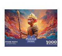 Monkey King Sitting on The Clouds 1000 Pièces Carton Premium Lot de Puzzles Monkey King Stimulant Et Éducatif Jeu Familial Puzzles As Birthday Gifts 38x26cm/1000pcs