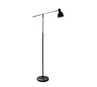 monkey ladder Pied de salon - Raccord 1 x E27, noir et hêtre, orientable à 360°, articulé, dimensions 137 x 25,5 x 55 cm