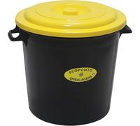 monkey ladder Poubelle jaune de 50 litres, résistante, idéale pour le recyclage, facile à nettoyer et avec couvercle pour éviter les odeurs. *