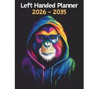 Monkey Left Handed Planner: 10 Year Monthly | Large 120 Month Calendar | Gift For People Who Love Safari Animals, Primate Lovers | Ideal for ... and Busy Individuals | 8.5 x 11 Inches | v1
