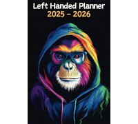 Monkey Left Handed Planner: 2 Year Weekly Sunday to Saturday Calendar | Gift For People Who Love Safari Animals, Primate Lovers | For Back To School, Office, Work | 6 x 9 Inches | v1