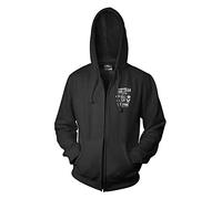 Monkey Print Homme Pull à Capuche Fermeture Éclair Live Absente la Free Motard Moto Club Jupe Old School à Capuche - Noir, 5XL