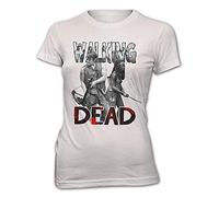 Monkey Print T-Shirt Femmes Lady Fit Walking Dead Zombie Daryl Dixon Michone Série TV Movie - Blanc, S