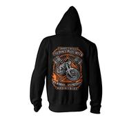 Monkey Print Three Things You do not Mess Biker Sweat à capuche zippé pour homme, Noir , XL