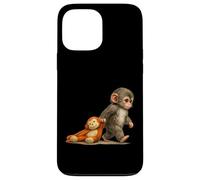 Monkey Punch Baby Macaque Little Punch Big Cute Love Peluche Coque pour iPhone 13 Pro Max