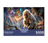 Monkey Puzzles 1000 Pièces Puzzle Jigsaw Vie Sauvage pour Adultes Jeu de Puzzle Éducatif Puzzles Stimulants pour Toute la Famille, pour Femmes, Cadeaux pour Hommes Carton 100% Recyclé 38x26cm/1000pcs