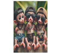 Monkey Puzzles Adultes 1000 Pièces Puzzle Adulte Jeu ÉduChatif Challenge Toy en Bois pour Enfants 78×53cm