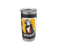 Monkey, quoi ? Macaque Monkey Meme Singe Funny Saying Animal Gobelet isotherme en acier inoxydable double paroi