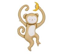 Ballon gonflable en forme de singe 51 x 88 cm - Ballon pour anniversaire d'enfant - Ballon gonflable comme décoration de fête pour fêtes à thème - Ballon décoratif d'animaux - Marron beige