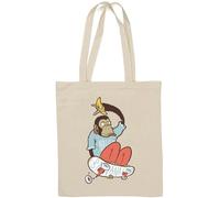 Monkey Skater Banana Grab Trick Sac fourre-tout en coton naturel Blanc