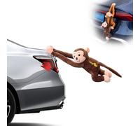Monkey Squad, Monkey for Cars, Adorable Auto Interior & Exterior Accessory, Fun Rear Trunk or Window Ornament, With Suction Cup (Brown)