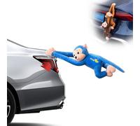 Monkey Squad, Monkey for Cars, Adorable Auto Interior & Exterior Accessory, Fun Rear Trunk Or Window Ornament, with Suction Cup (Blue)