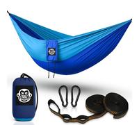 Monkey Swing Hamac Ultra léger I Très Confortable I Accessoires Compris I Portable siège pour Jardin, Camping, Voyage, Plage, forêt, Loisirs (275 x 140 cm)