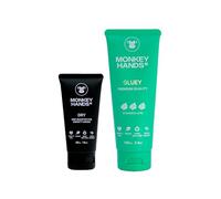 Monkeyhands Combo Grip Booster Dry 50 ml absorbe la transpiration + Super Strong Gel Grip Gluey 100 ml pour améliorer la prise. Parfait pour Pole Dance, Calisthenics