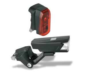 MonkeyLink PHENON Nuuk 30 Set Recharge LED Kit d'éclairage Vélo Accessoires Vélo Support Magnétique Commutateur Électronique Pratique 3/6 Heures d'Autonomie + Câble USB Homologation StVZO Noir