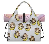 Monkeys Banana Sac de sport avec compartiment à chaussures Sac fourre-tout pour la gym, le yoga, les voyages, couleur, L, Sac de voyage