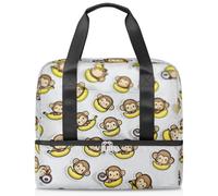 Monkeys Banana Sac de sport pour femme homme Kirls Garçons Filles 21 L Sac fourre-tout séparé pour voyage, gym, yoga, couleur, Big, Organiseur de sac