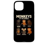 Monkeys of The World T-Shirt Mignon espèces de Primates Coque pour iPhone 15 Plus