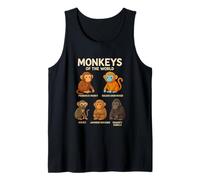 Monkeys of The World T-Shirt Mignon espèces de Primates Débardeur