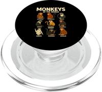Monkeys of The World T-Shirt Mignon espèces de Primates PopSockets PopGrip pour MagSafe