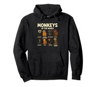 Monkeys of The World T-Shirt Mignon espèces de Primates Sweat à Capuche