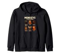 Monkeys of The World T-Shirt Mignon espèces de Primates Sweat à Capuche