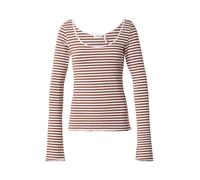 Monki T-shirt marron / blanc, Taille XS