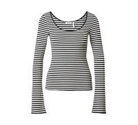 Monki T-shirt noir / blanc, Taille XXS